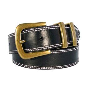 J. CREW Italian Leather Large Gold Buckle Belt BD072 Women's XS